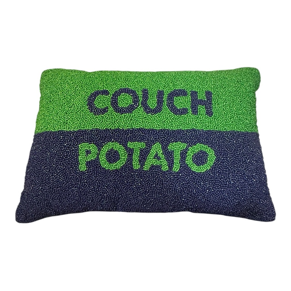Kate Spade New York x Target “COUCH POTATO” Beaded Toss Pillow 12” x 18” NWT #2